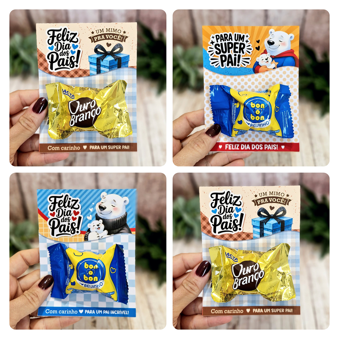 Card bombom Dia dos Pais Arquivo de Corte em PDF e Png para Baixar 1