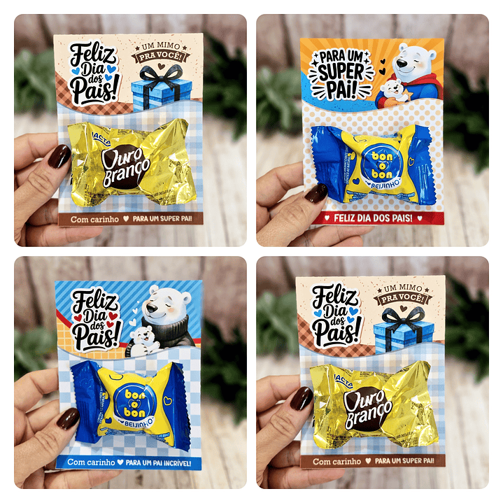 Card bombom Dia dos Pais Arquivo de Corte em PDF e Png para Baixar 1