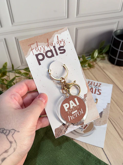 Chaveiros com card Dia dos Pais Arquivo de Corte em PDF e Png para Baixar
