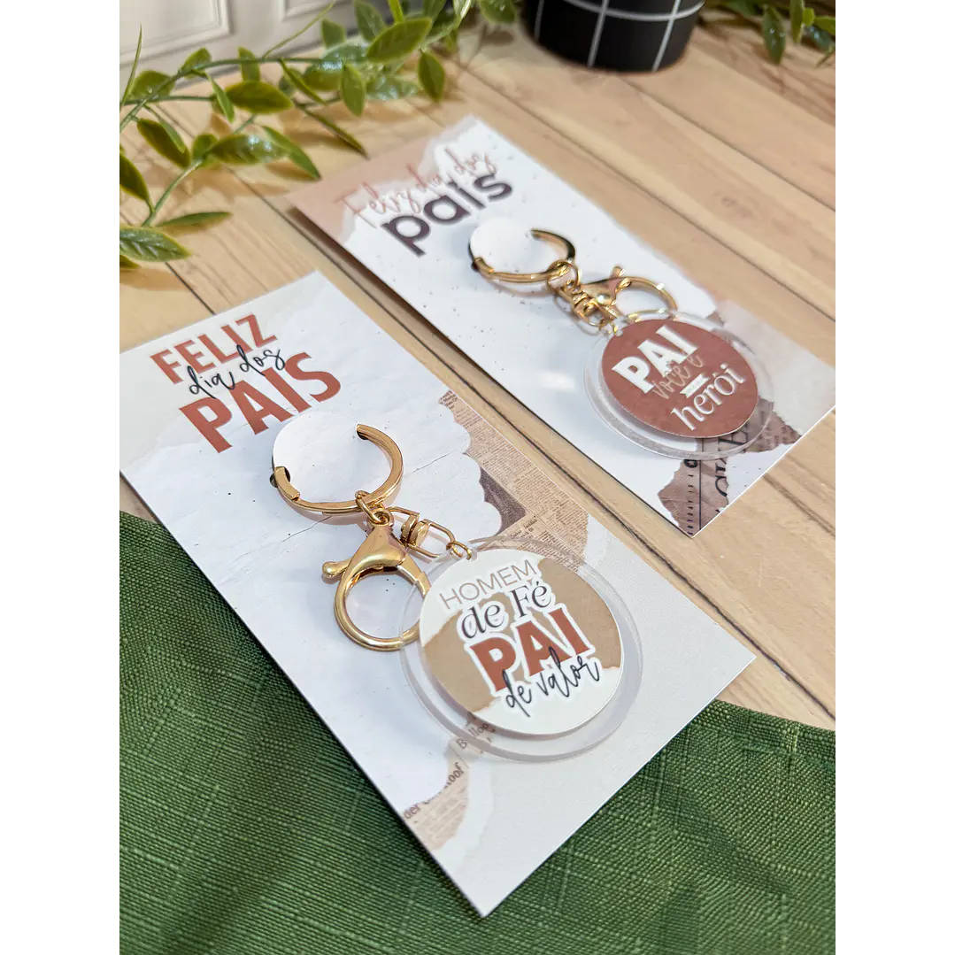 Chaveiros com card Dia dos Pais Arquivo de Corte em PDF e Png para Baixar 2