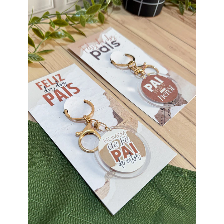 Chaveiros com card Dia dos Pais Arquivo de Corte em PDF e Png para Baixar 2