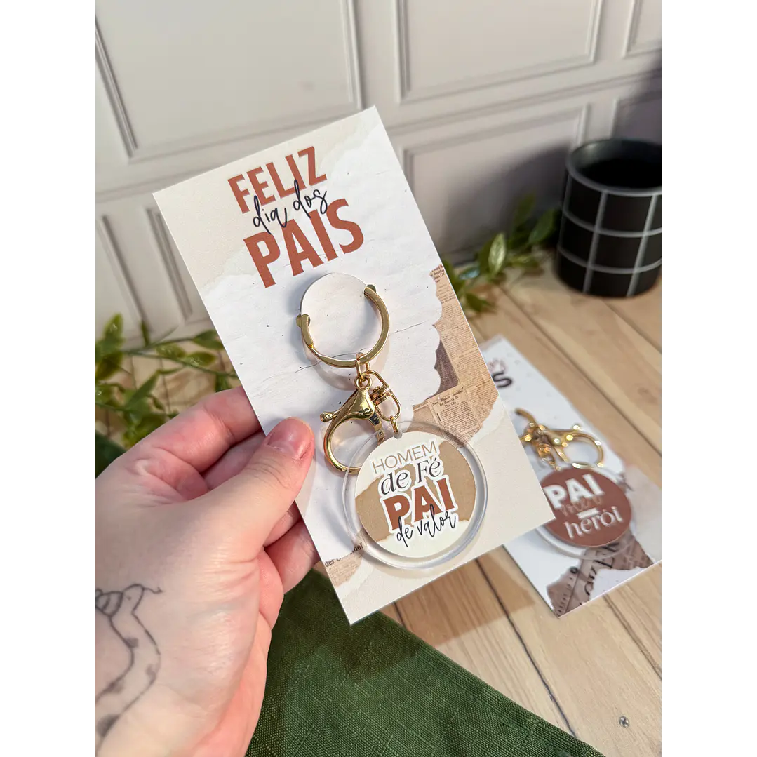 Chaveiros com card Dia dos Pais Arquivo de Corte em PDF e Png para Baixar 3