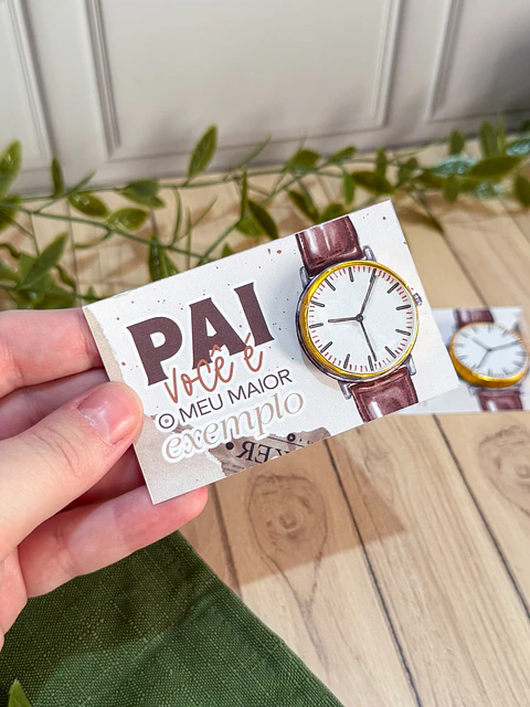 Card relógio chocolate Dia dos Pais Arquivo de Corte em PDF e Png para Baixar