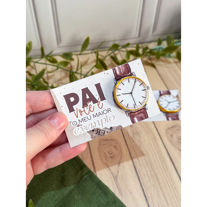 Card relógio chocolate Dia dos Pais Arquivo de Corte em PDF e Png para Baixar 1