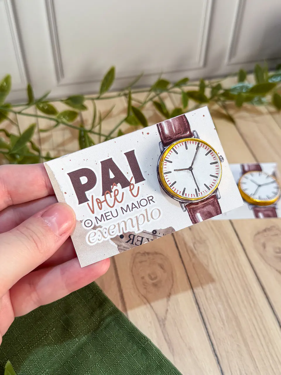 Card relógio chocolate Dia dos Pais Arquivo de Corte em PDF e Png para Baixar 1