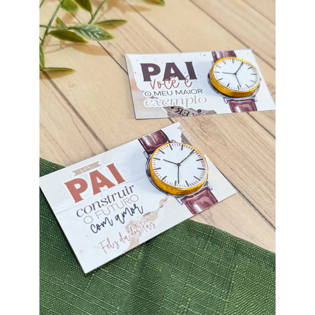 Card relógio chocolate Dia dos Pais Arquivo de Corte em PDF e Png para Baixar 2