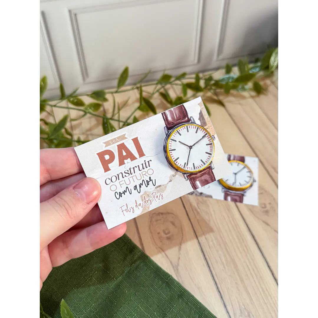Card relógio chocolate Dia dos Pais Arquivo de Corte em PDF e Png para Baixar 3