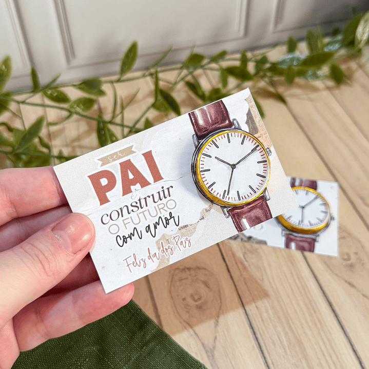 Card relógio chocolate Dia dos Pais Arquivo de Corte em PDF e Png para Baixar 3