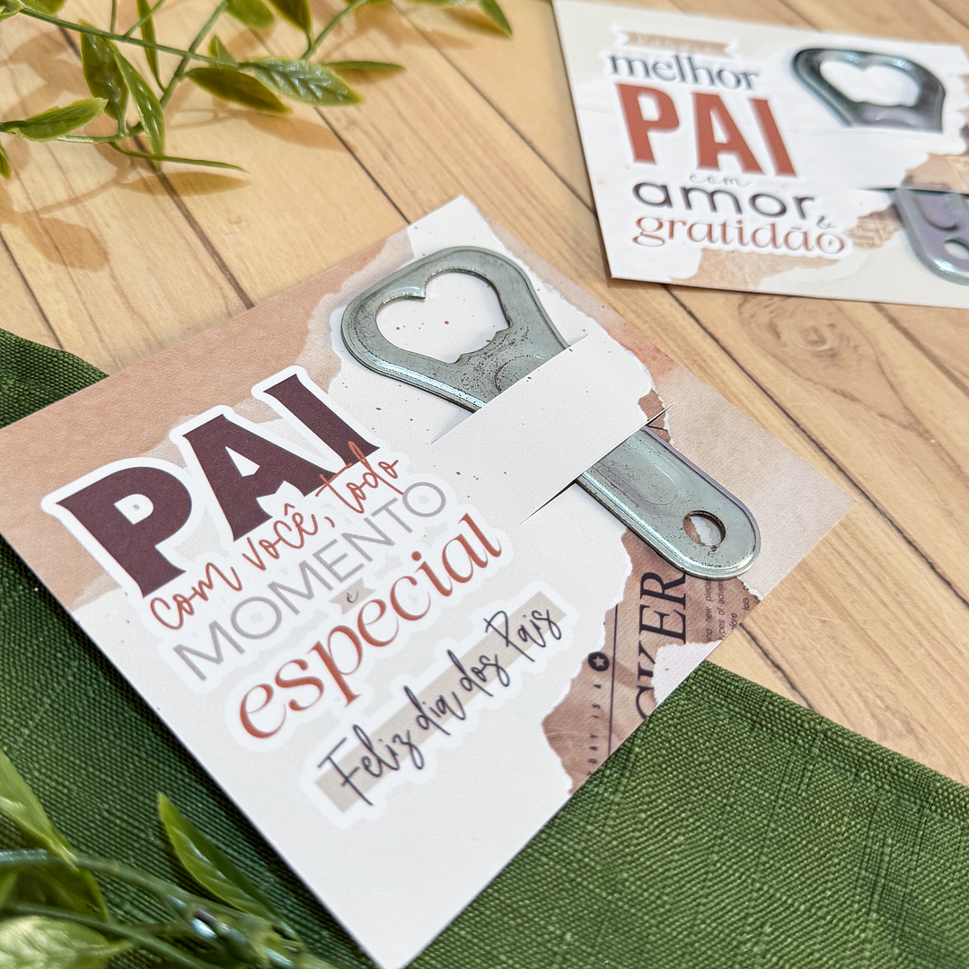 Card para abridor de garrafa Dia dos Pais Arquivo de Corte em PDF e Png para Baixar 2