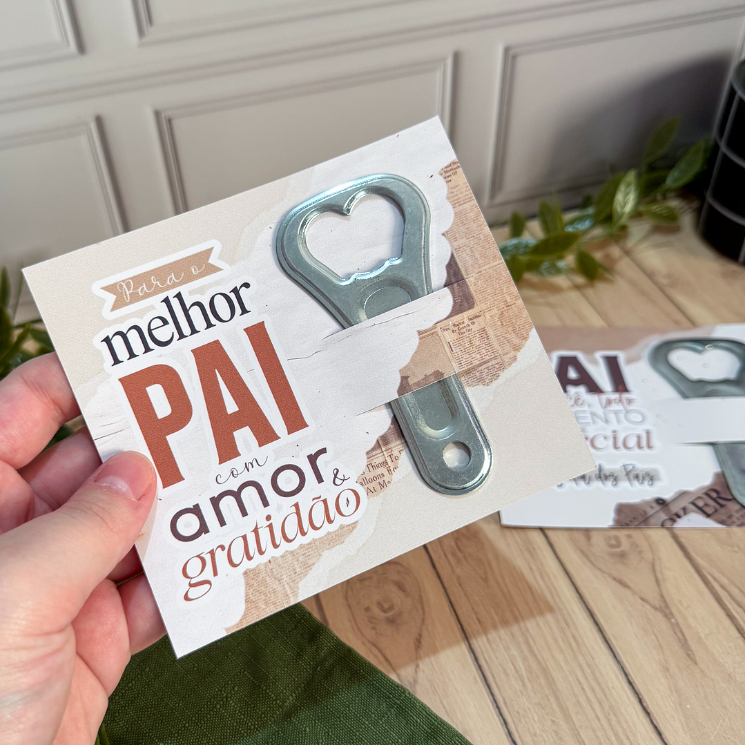 Card para abridor de garrafa Dia dos Pais Arquivo de Corte em PDF e Png para Baixar 3