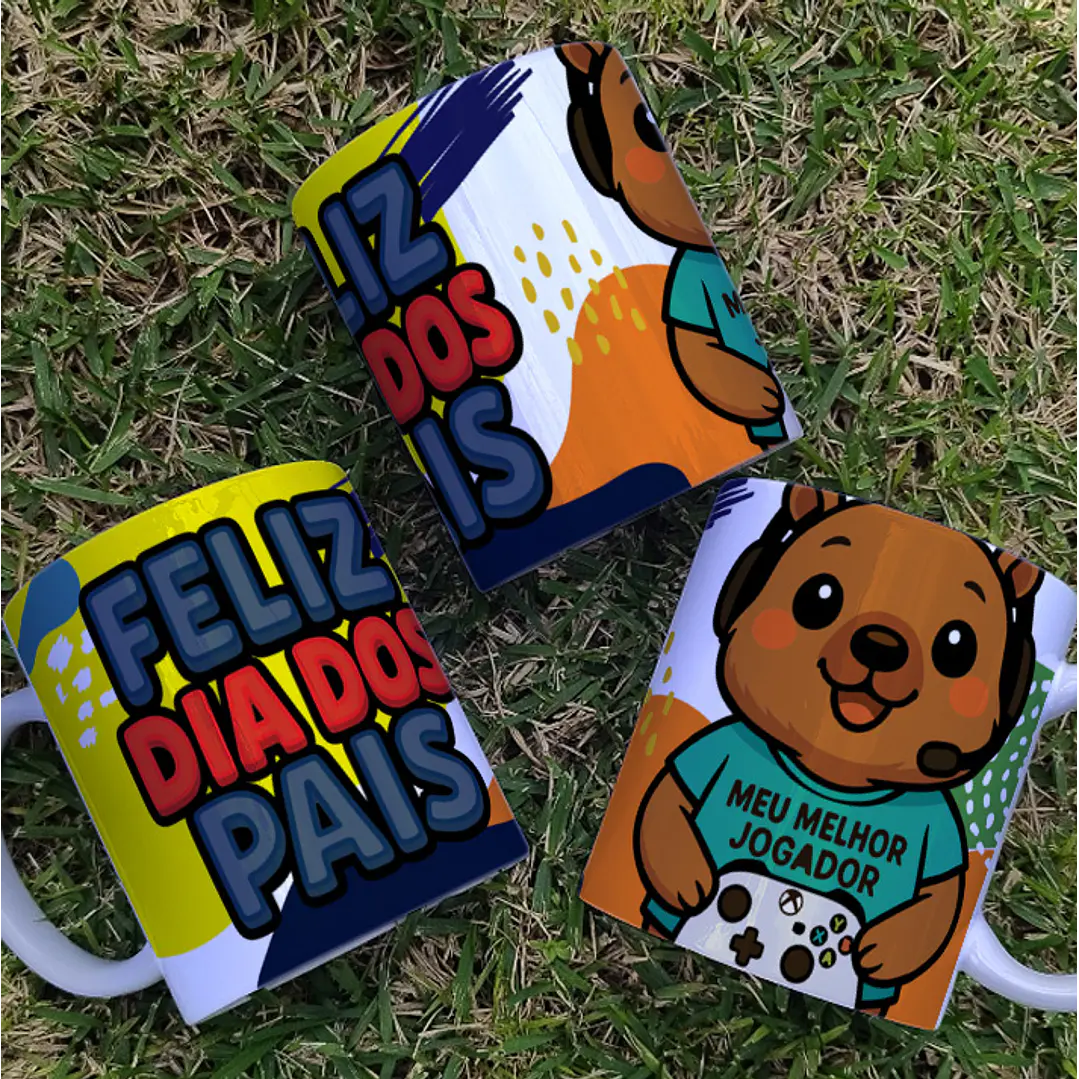 10 Artes para Caneca Dia dos Pais Capivara Arquivo Editável  3