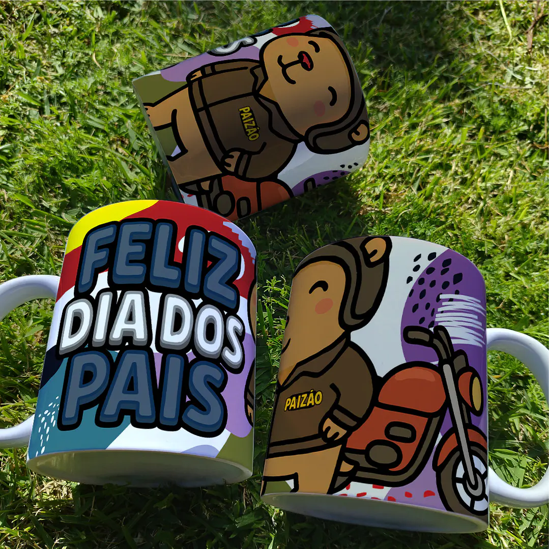 10 Artes para Caneca Dia dos Pais Capivara Arquivo Editável  12