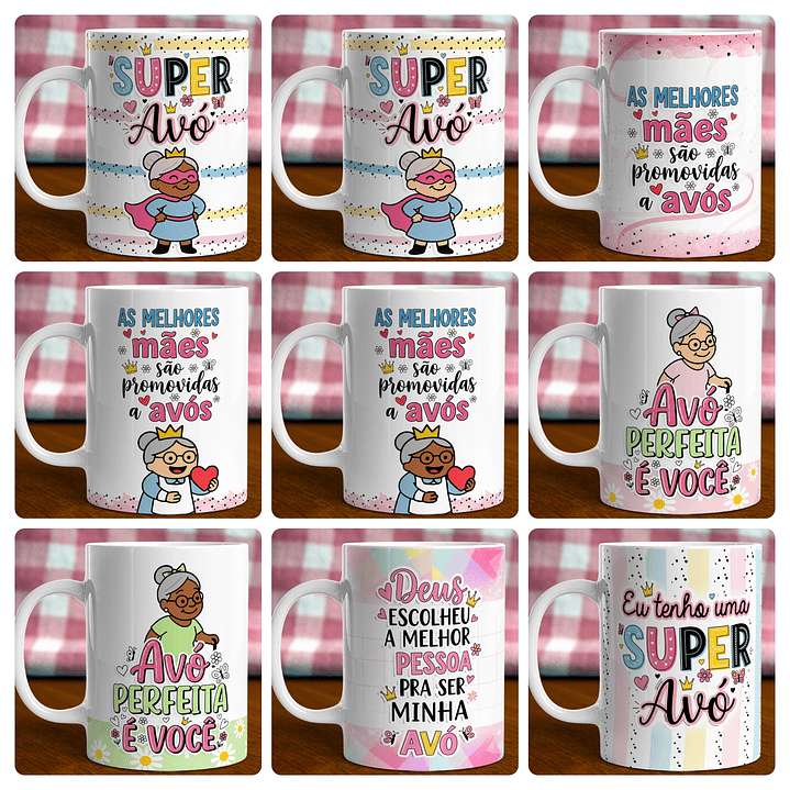 28 Artes para Caneca Dia dos Avós Querida Vovó Arquivo em Jpg  1