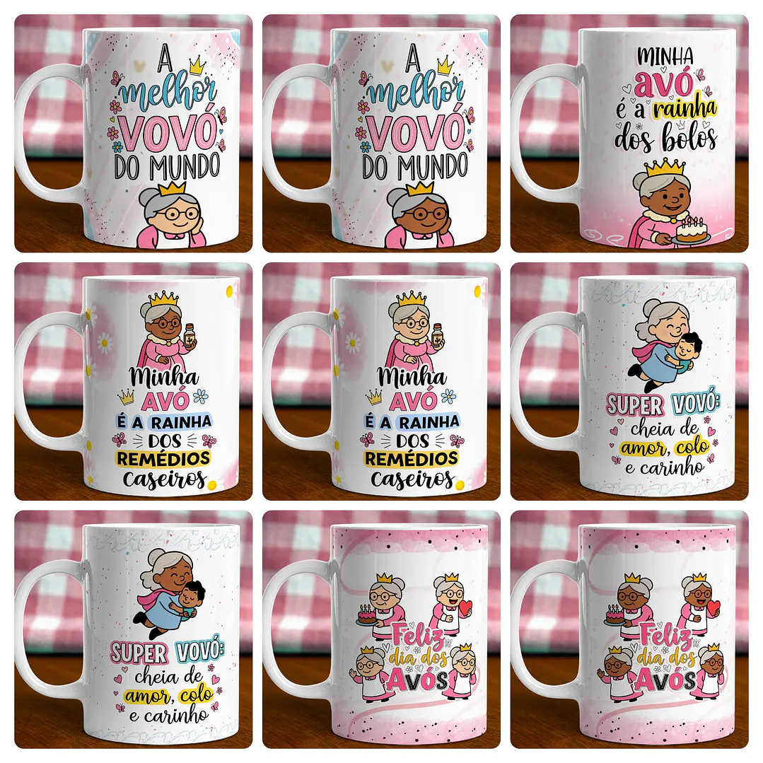28 Artes para Caneca Dia dos Avós Querida Vovó Arquivo em Jpg  2