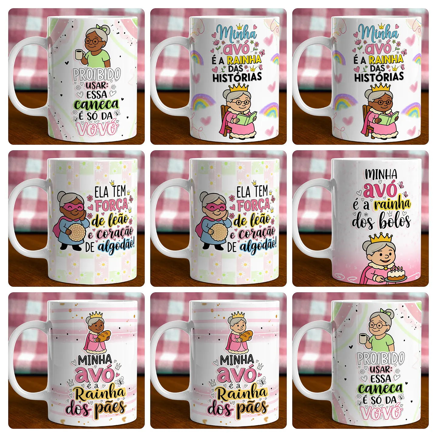 28 Artes para Caneca Dia dos Avós Querida Vovó Arquivo em Jpg  3
