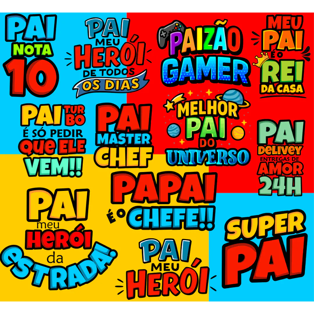 106 Artes para Caneca, azulejo, almofada, e Camisa Dia dos Pais Cartoon + Kit Digital em Jpg 8