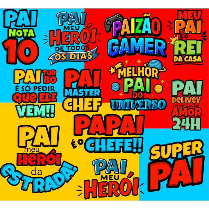 106 Artes para Caneca, azulejo, almofada, e Camisa Dia dos Pais Cartoon + Kit Digital em Jpg 8
