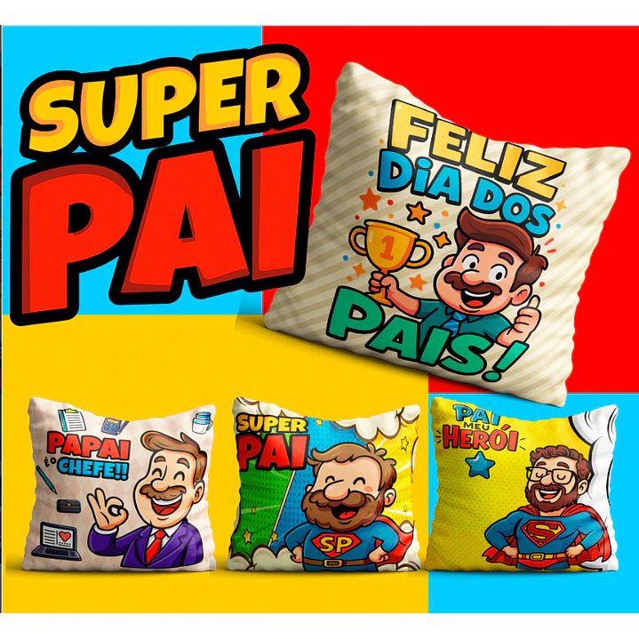 106 Artes para Caneca, azulejo, almofada, e Camisa Dia dos Pais Cartoon + Kit Digital em Jpg 12