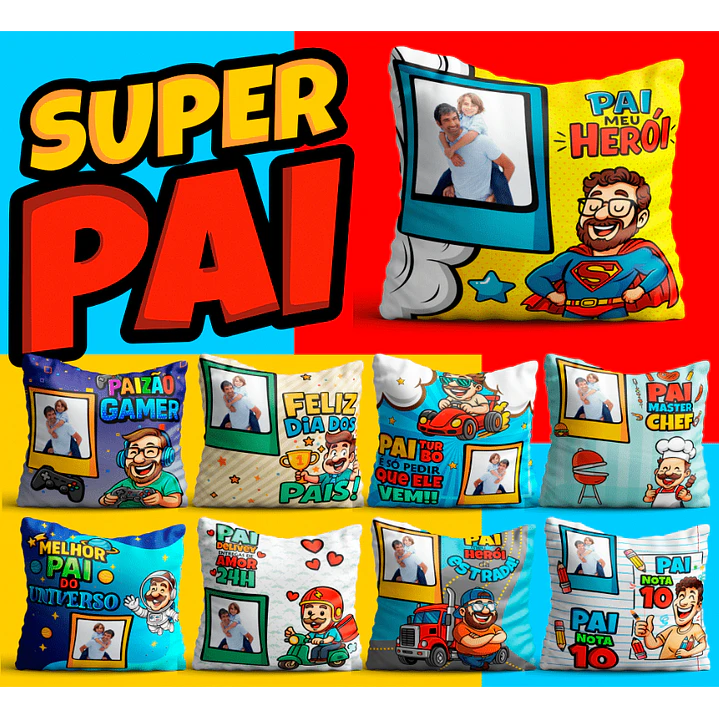 106 Artes para Caneca, azulejo, almofada, e Camisa Dia dos Pais Cartoon + Kit Digital em Jpg 13