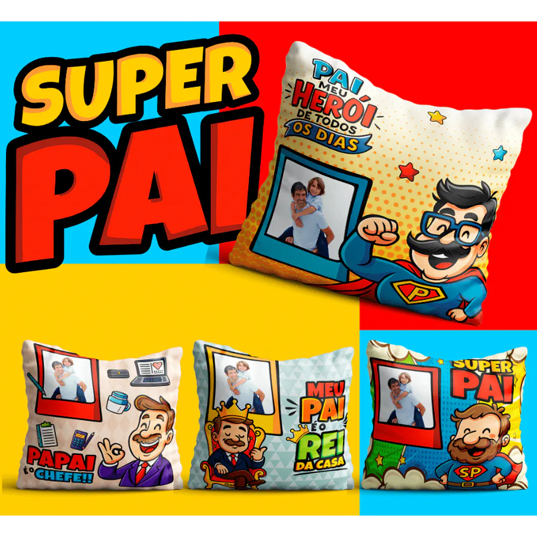 106 Artes para Caneca, azulejo, almofada, e Camisa Dia dos Pais Cartoon + Kit Digital em Jpg 14