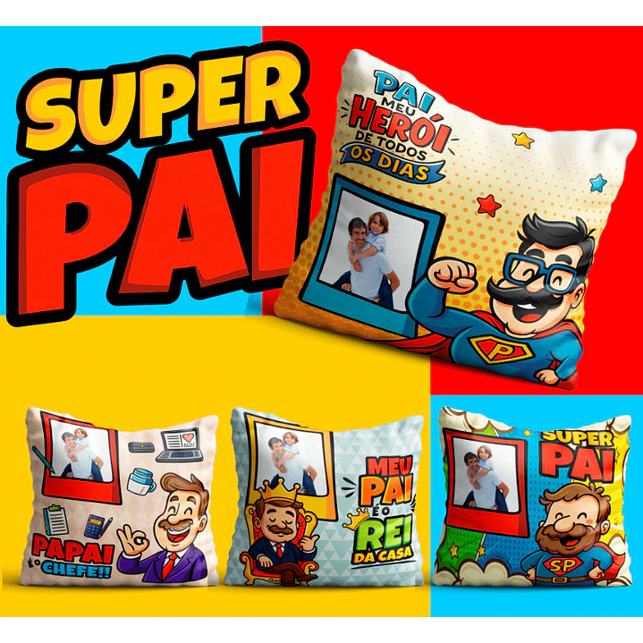 106 Artes para Caneca, azulejo, almofada, e Camisa Dia dos Pais Cartoon + Kit Digital em Jpg 14