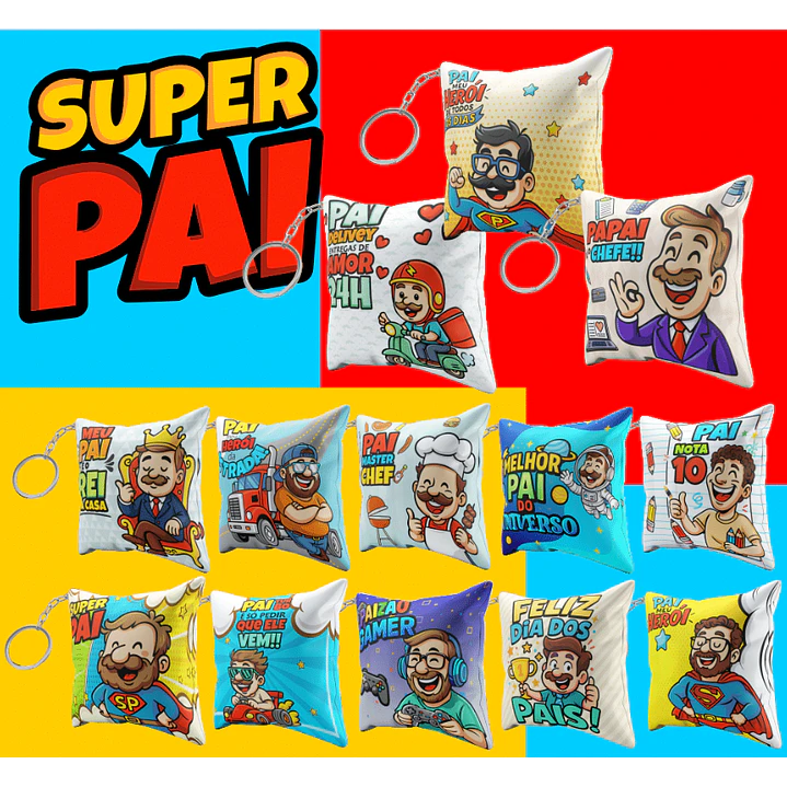 106 Artes para Caneca, azulejo, almofada, e Camisa Dia dos Pais Cartoon + Kit Digital em Jpg 16