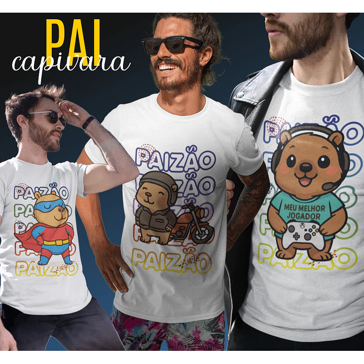 10 Artes para Camisa Dia dos Pais  Capivara Arquivo em Png 2
