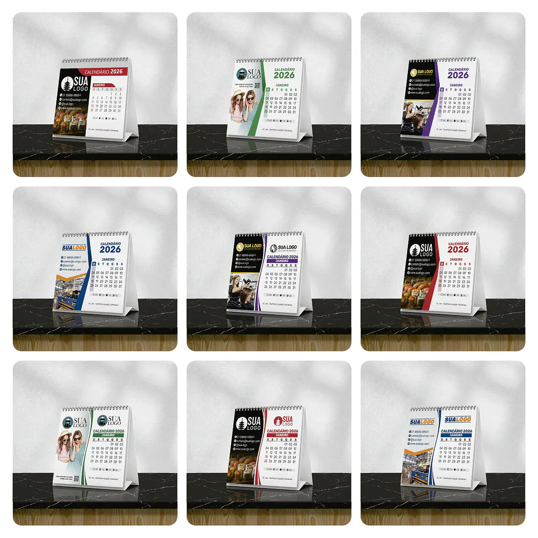 Calendário 2026 Arquivos Editáveis Diversos Modelos PDF e Corel Draw 5