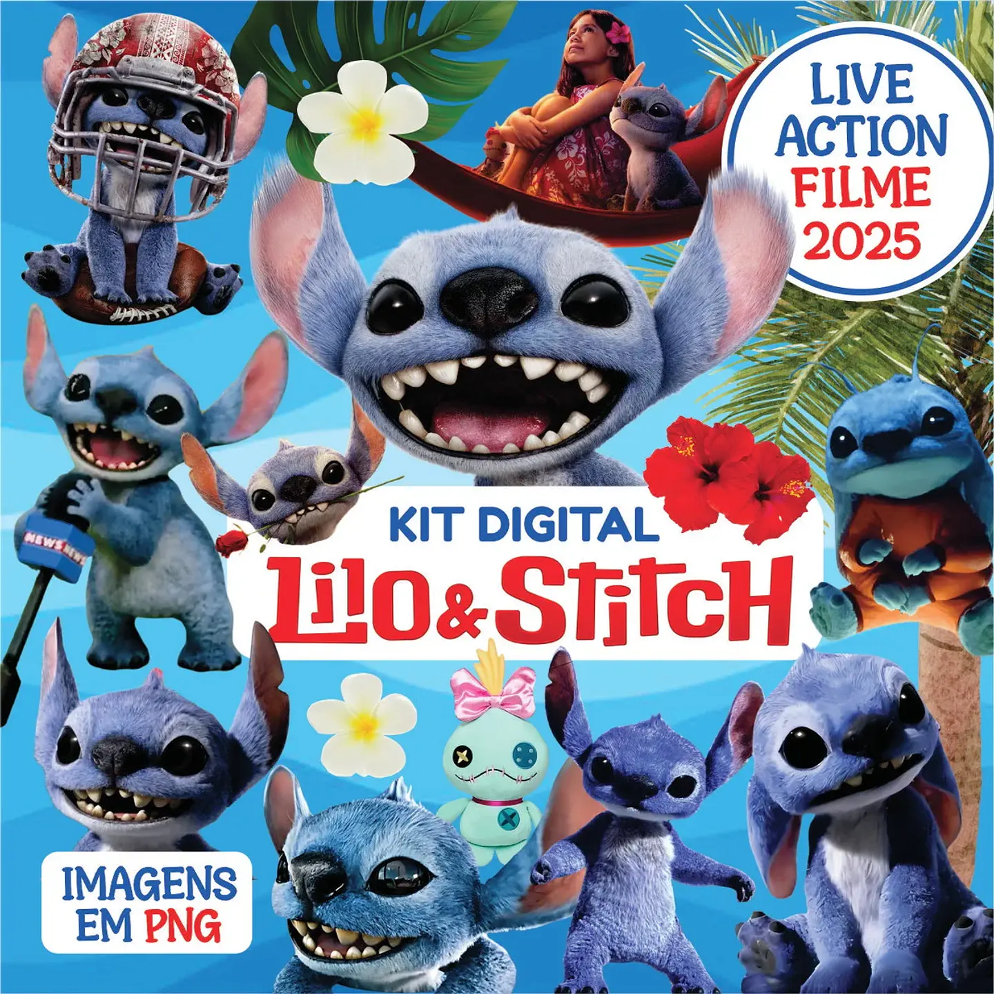 Kit Digital Stitch Filme em Png  1