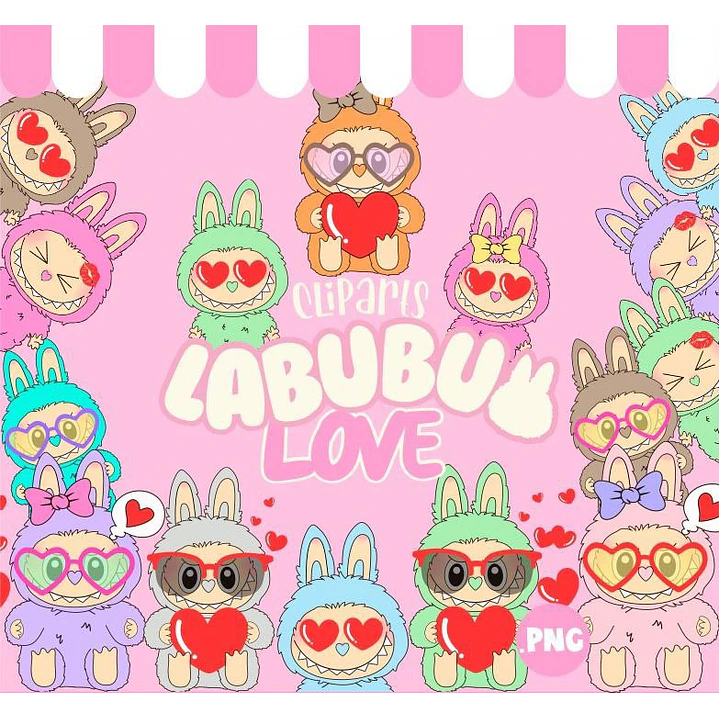 Kit Digital Labubu Love em Png   1