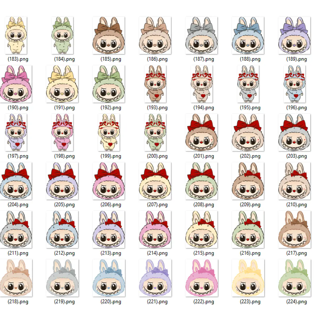 Kit Digital Labubu em Png  4