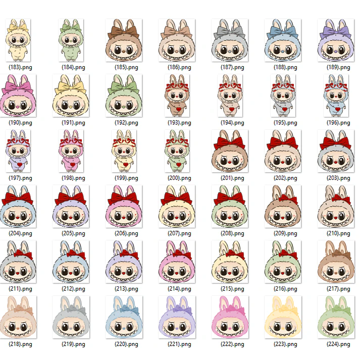 Kit Digital Labubu em Png  4