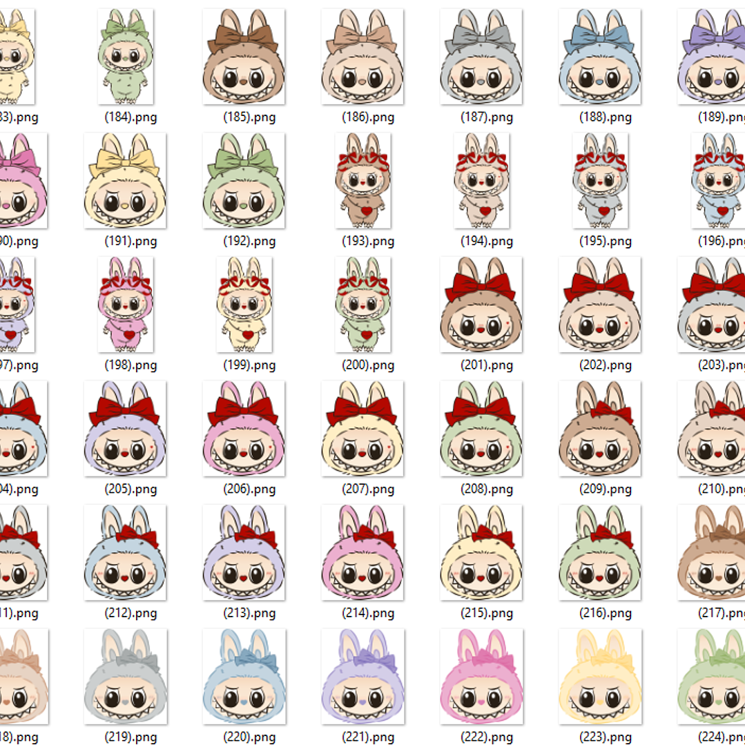 Kit Digital Labubu em Png  4