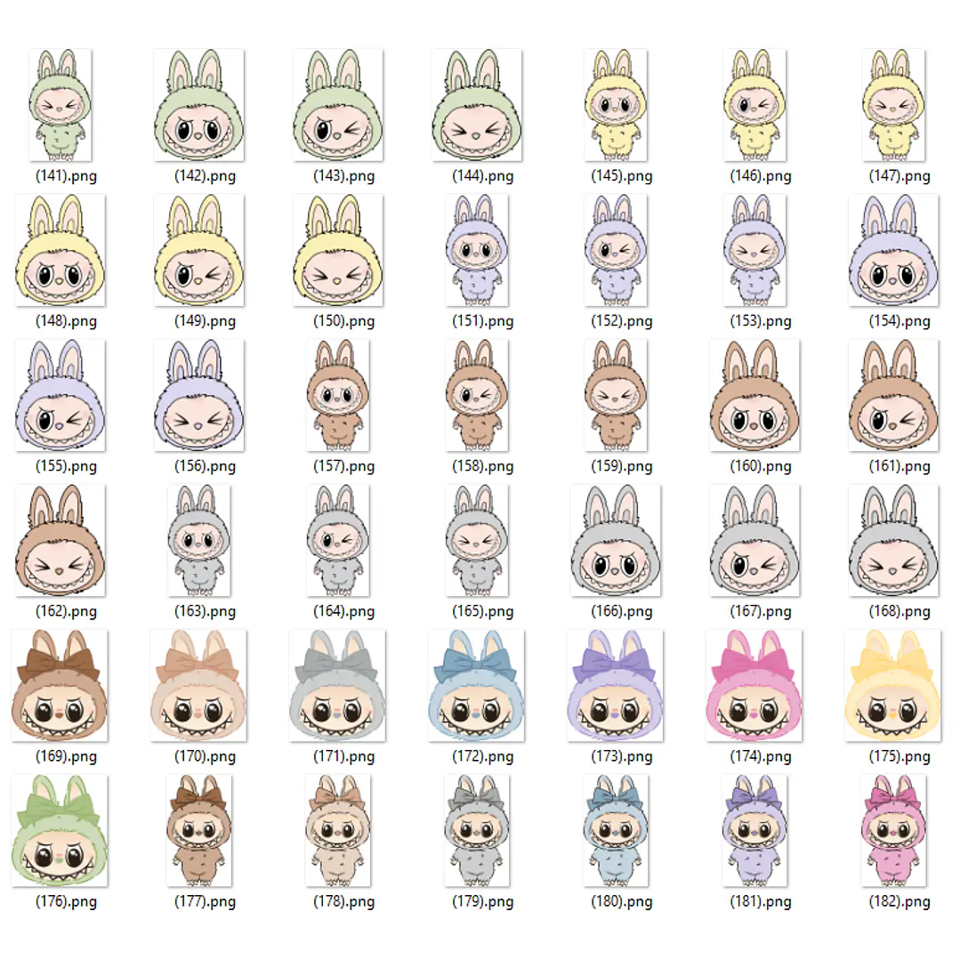 Kit Digital Labubu em Png  5