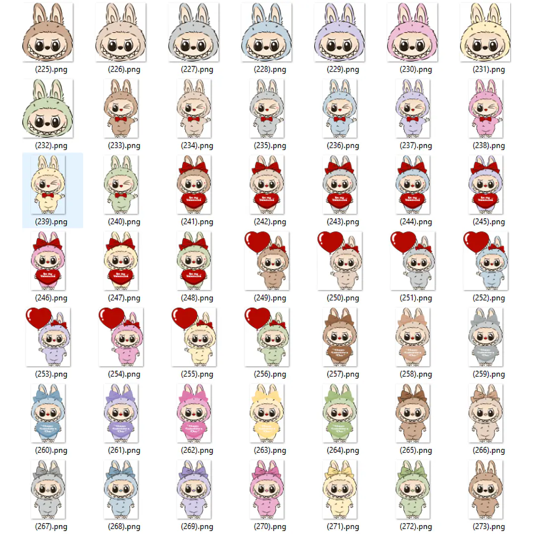 Kit Digital Labubu em Png  6