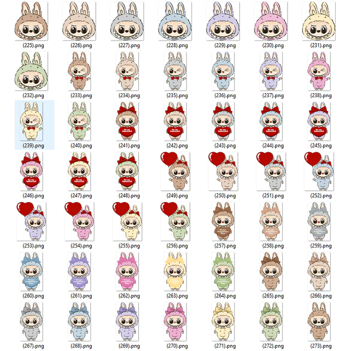 Kit Digital Labubu em Png  6