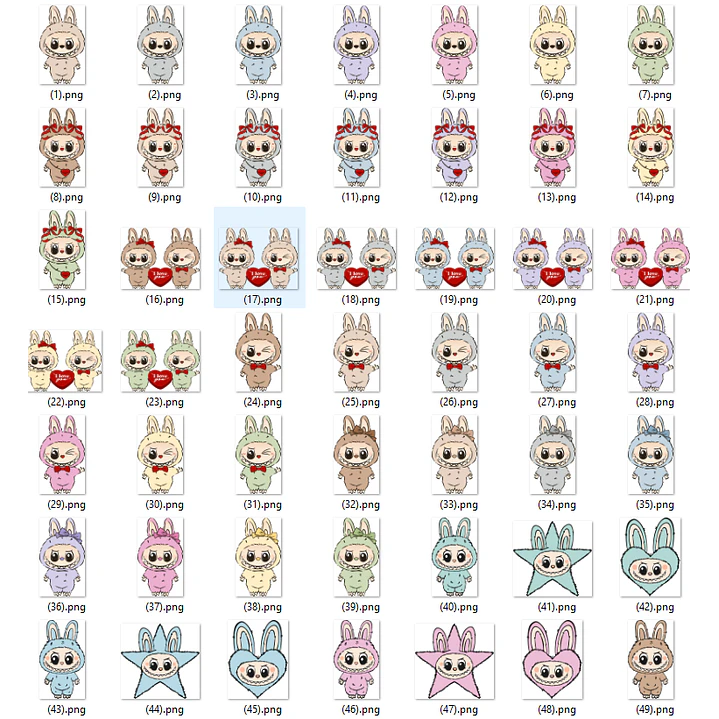 Kit Digital Labubu em Png  7
