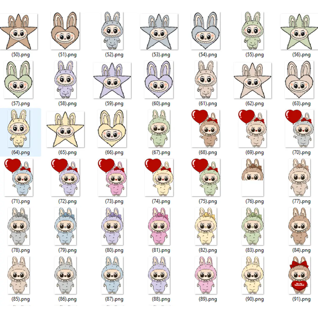 Kit Digital Labubu em Png  9