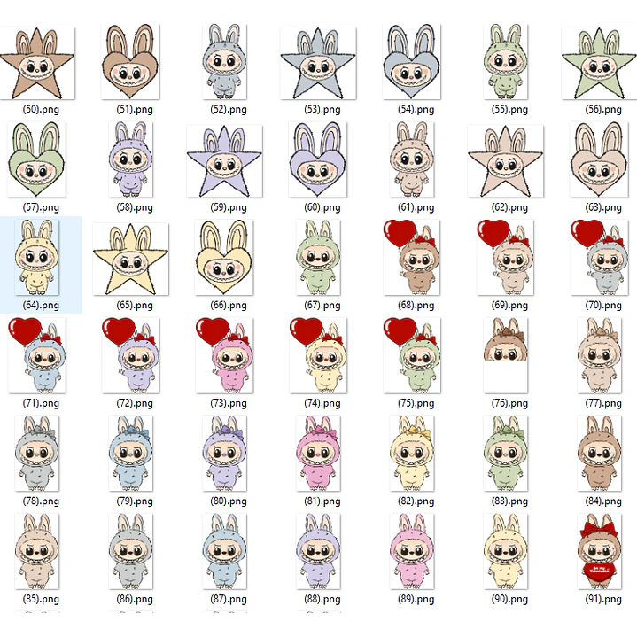 Kit Digital Labubu em Png  9