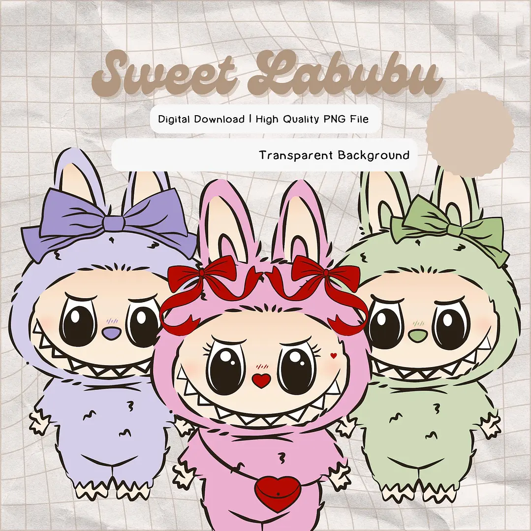 Kit Digital Labubu em Png  2