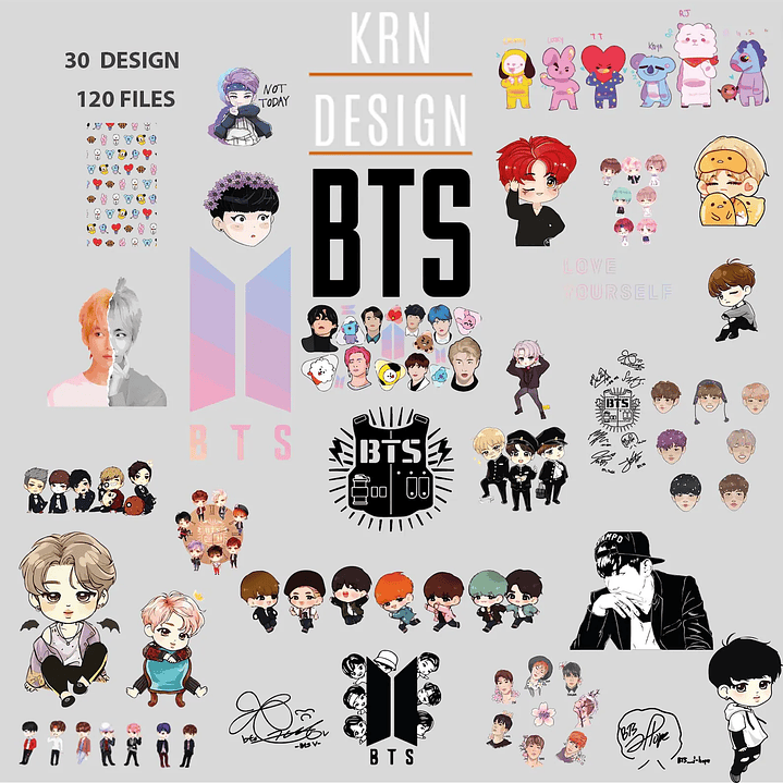 Kit Digital Bts Aquarela em Png 1