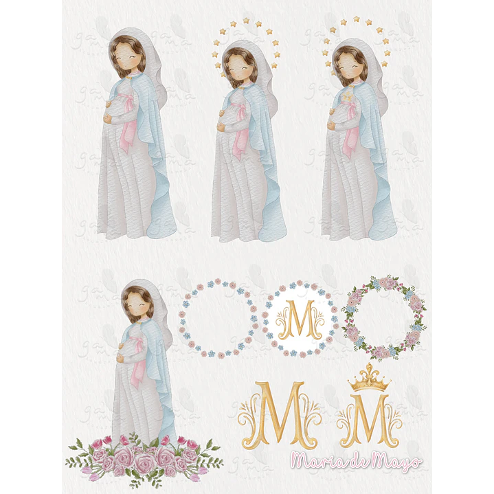 Kit Digital Virgem Maria, Fátima Maria Auxiliadora em Png 2
