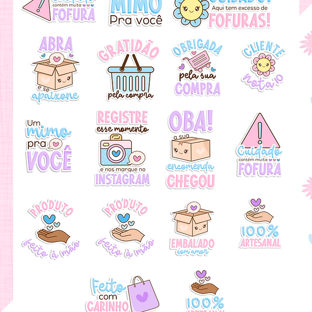 Kit Digital Embalagens Fofas + Mimos em Png  3