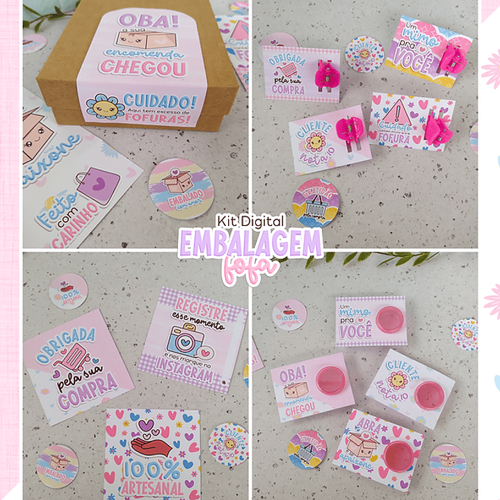 Kit Digital Embalagens Fofas + Mimos em Png  4