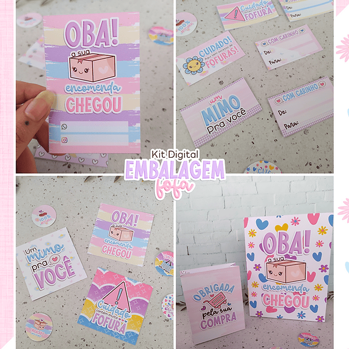 Kit Digital Embalagens Fofas + Mimos em Png  6