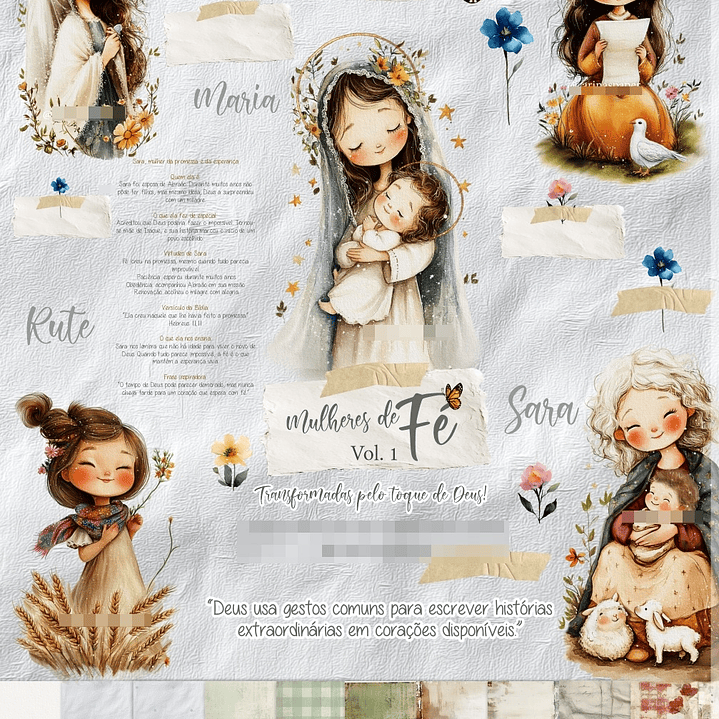Kit Digital Mulheres de Fé em Png 1