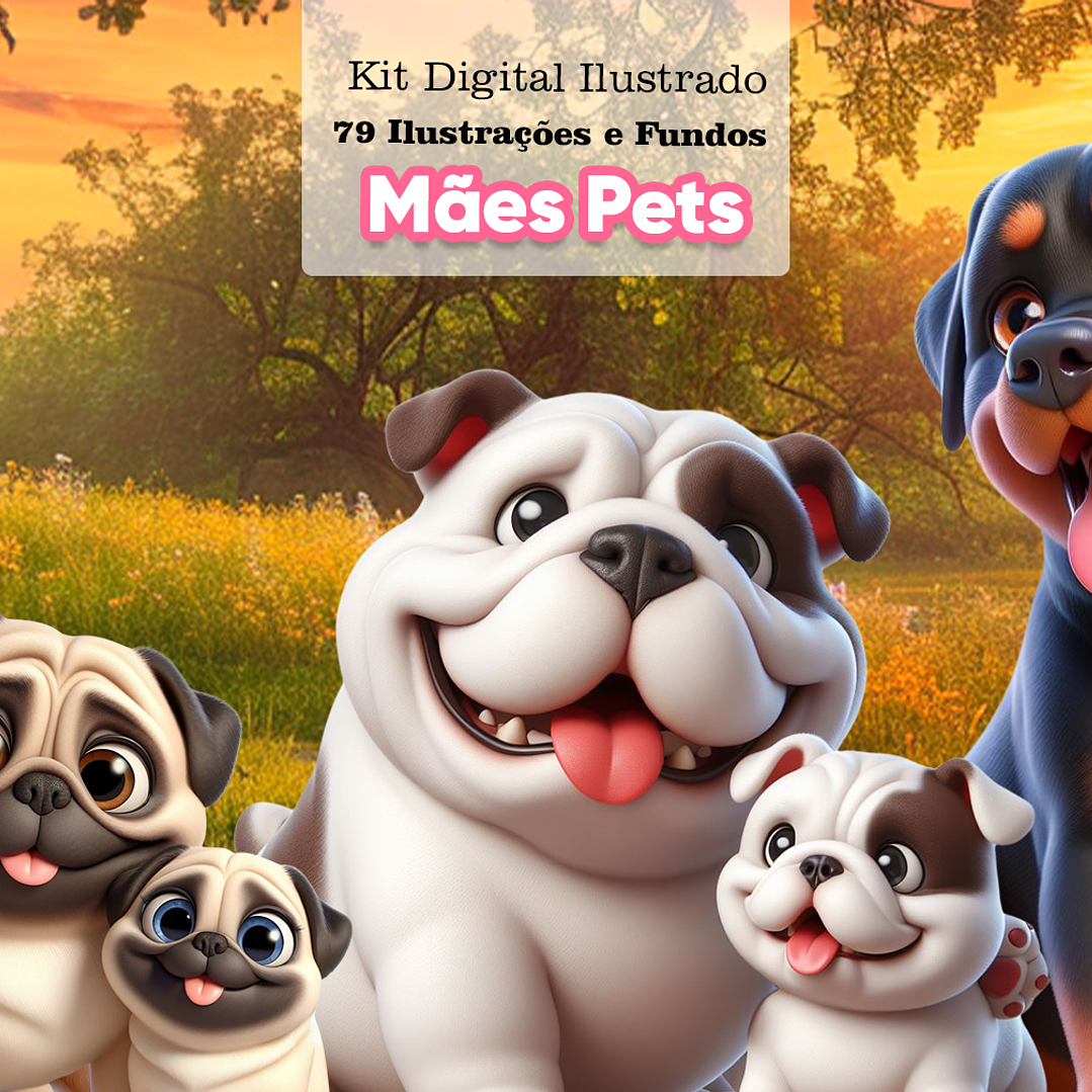 Kit Digital Mães Pets em Png 1