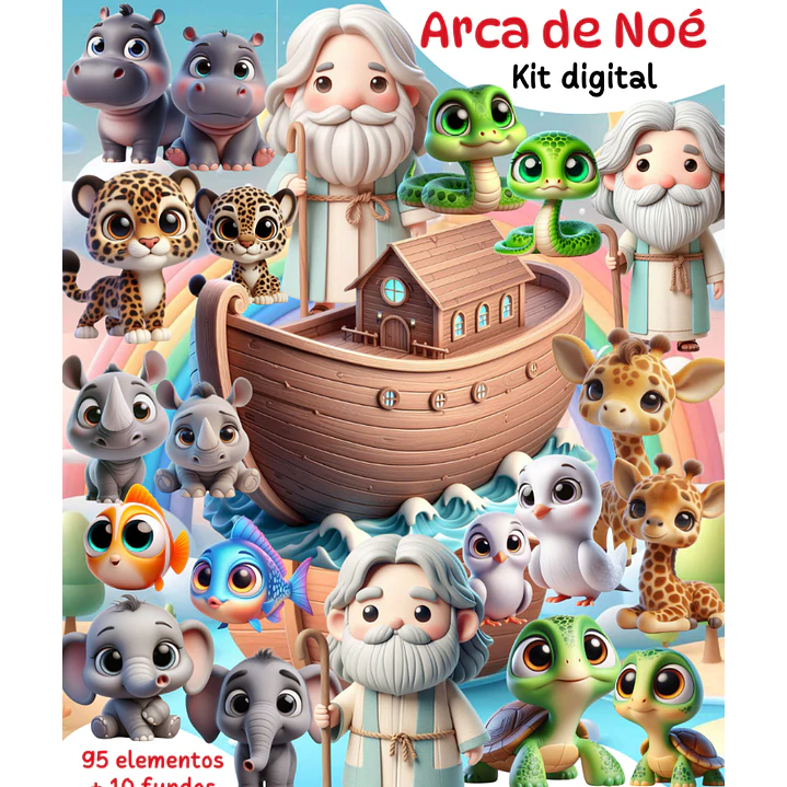 Kit Digital Arca de Noé em Png  1