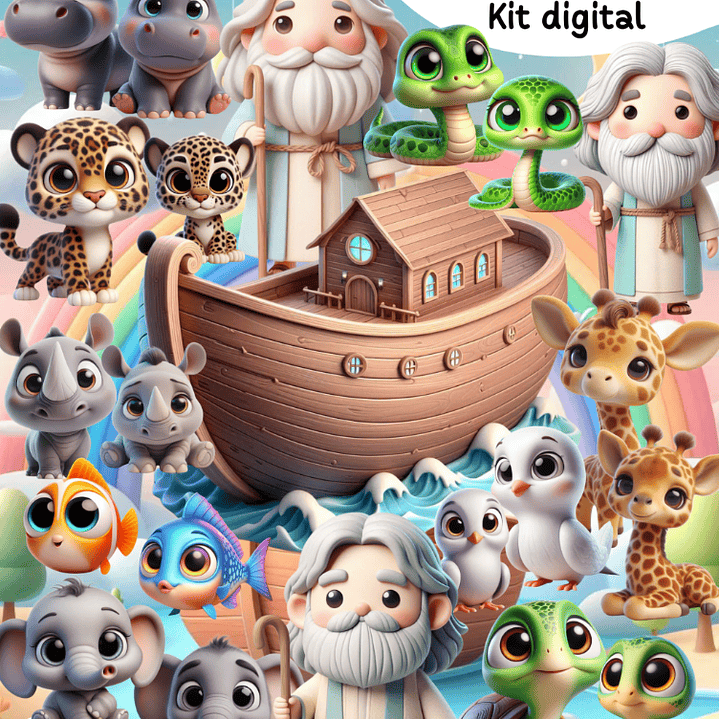 Kit Digital Arca de Noé em Png  1