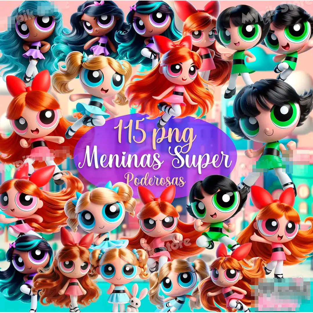 Kit Digital Meninas Super Poderosas em Png  1